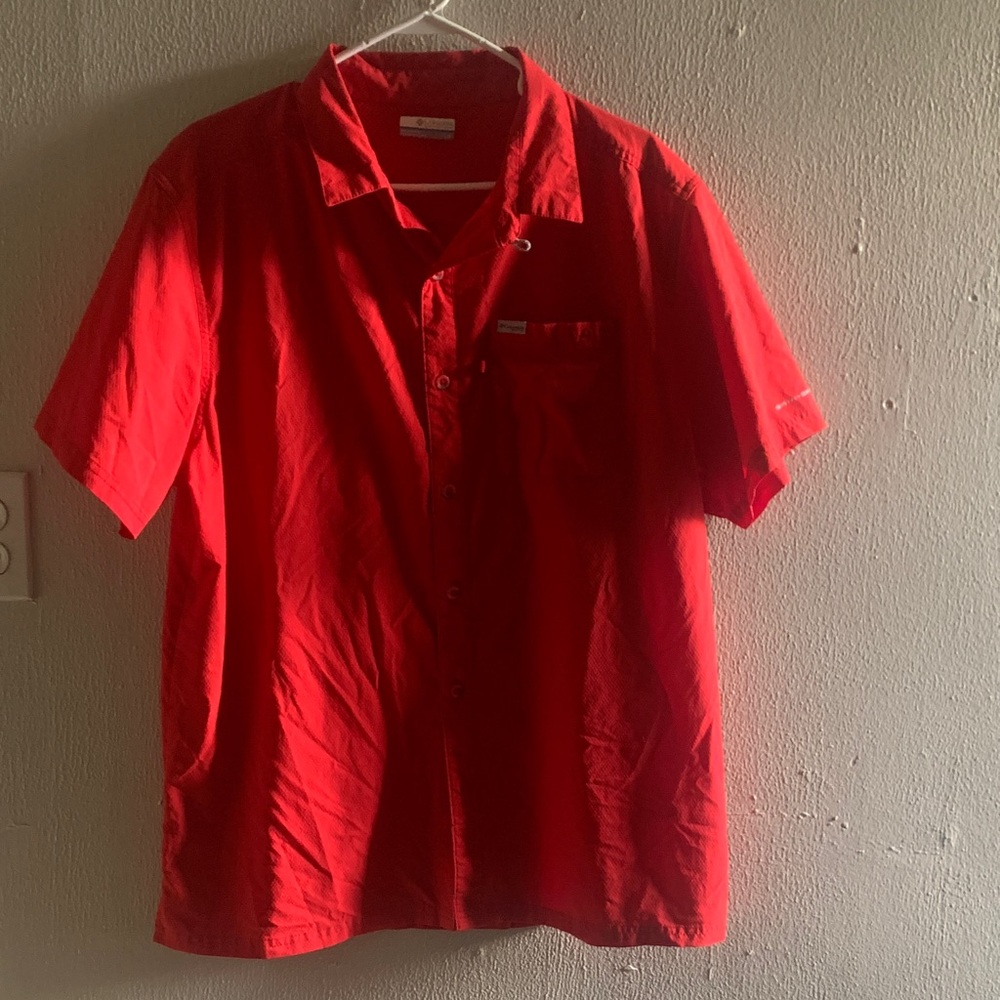 Columbia Red Casual Button Down Shirt